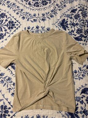 lululemon athletica Short Sleeve Twist-Front Top - Beige
